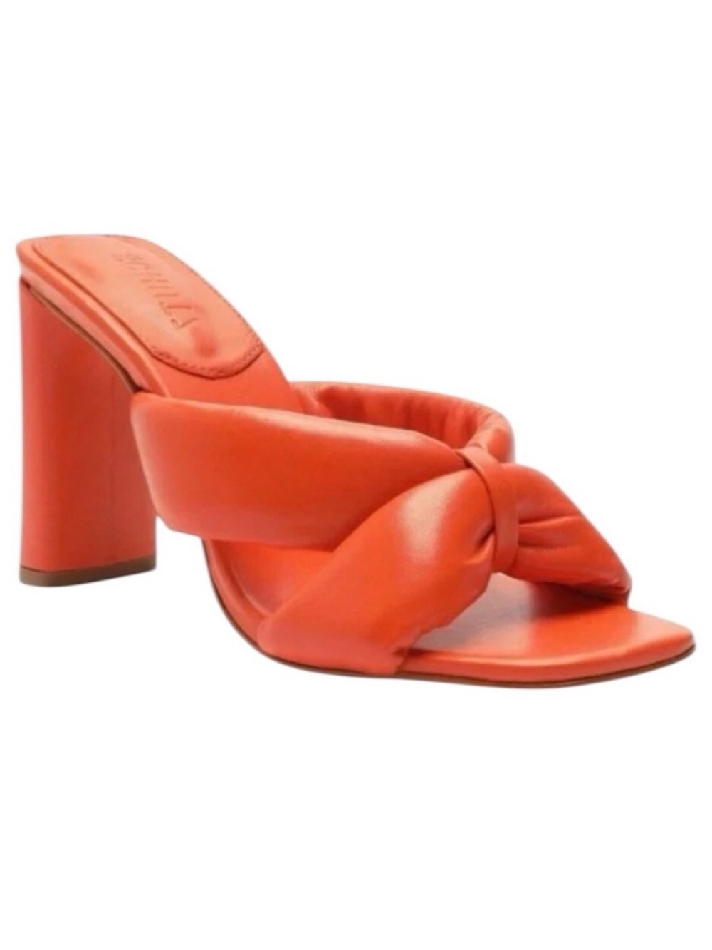 SCHUTZ Fairy High Orange Nappa Leather Sandals Size 7B